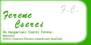 ferenc cserei business card